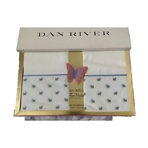 Vintage Dan River Fine Muslin Cotton Pillow Cases New- Only Top Lid Opened (NOS)